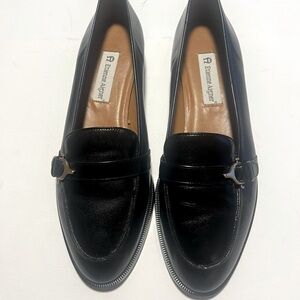 Etienne Aigner Black Leather Women's Loafers